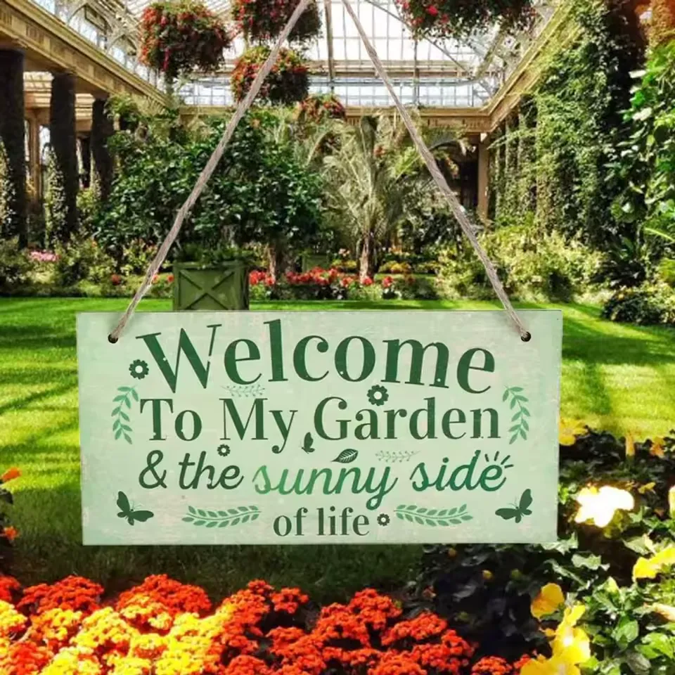 Pancarte bienvenue personnalisée fête jardin – Accueil chaleureux et déco unique pour vos événements en extérieur – Image 3