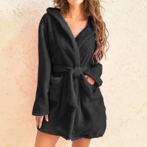 Peignoir de bain femme – Confort ultra doux et élégant pour une sortie de douche cocooning – Taille ajustée et moelleuse