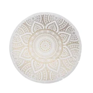 Serviette de plage ronde microfibre – séchage rapide, légère et compacte pour des journées plage stylées