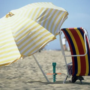 Support parasol plage à visser sable – maintien ultra-stable même en vent fort – installation facile sans effort