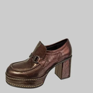 pons quintana mocassins à talon glitter marron