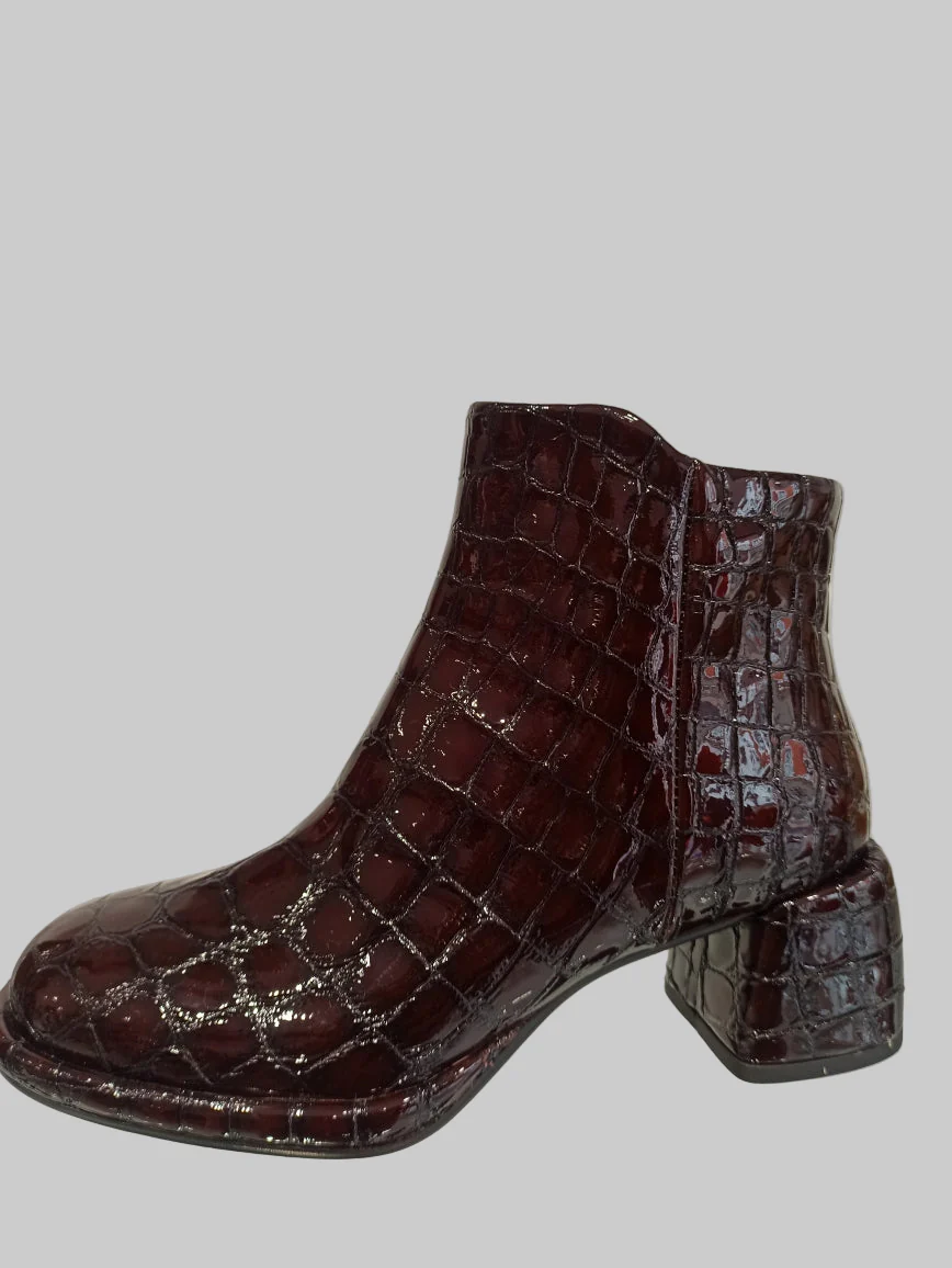 pons quintana chelsea boots cuir vernis embossed marron – Image 2