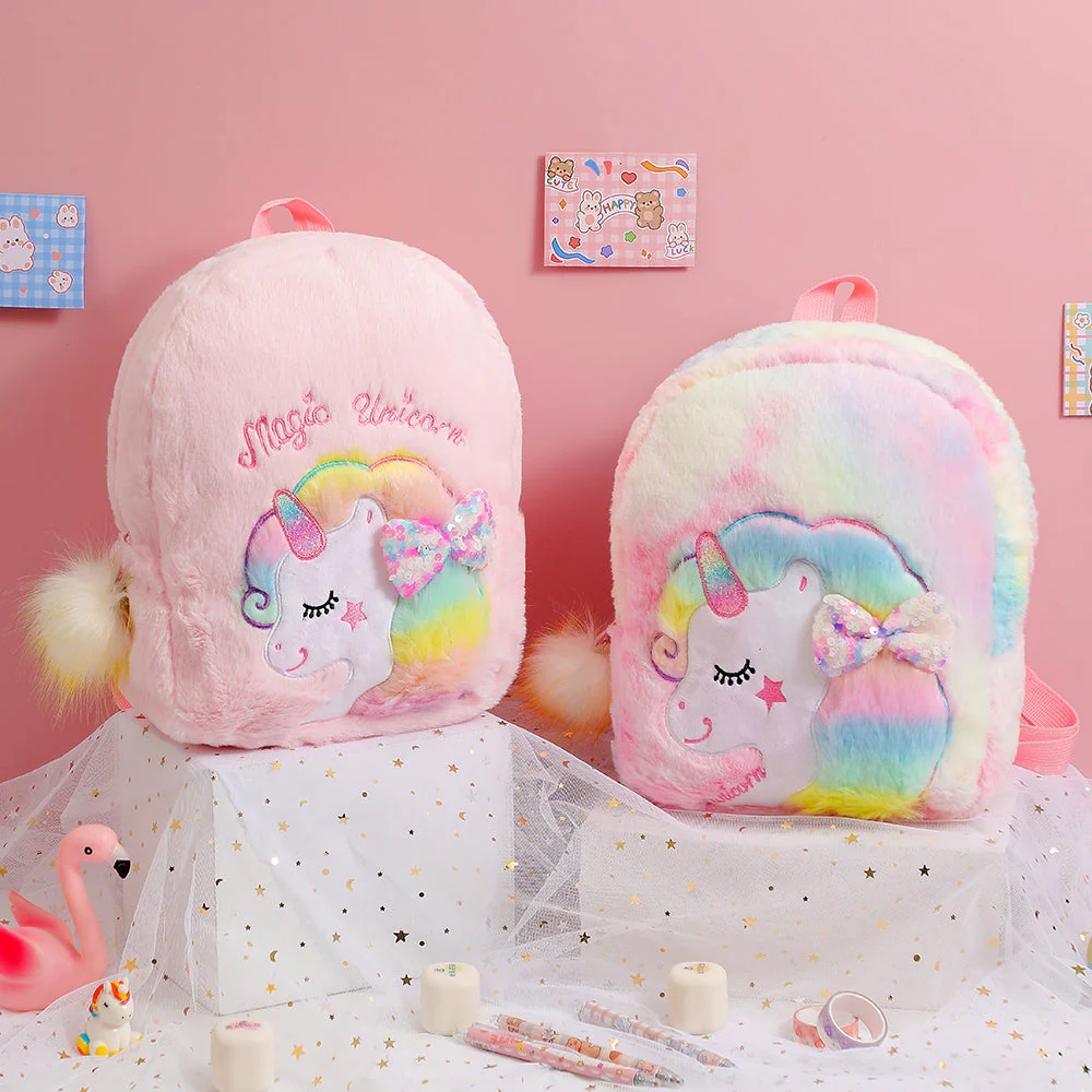 Petit Cartable Licorne en Peluche – Image 3