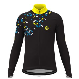Maillot Hiver Manches Longues ORDINO Croisillons Noir/Jaune