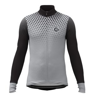 Maillot de Cyclisme Hiver Manches Longues ORDINO Dot Gris
