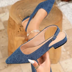 Sandales femme talon bas élégant – Chaussures mariage confort tout-jour