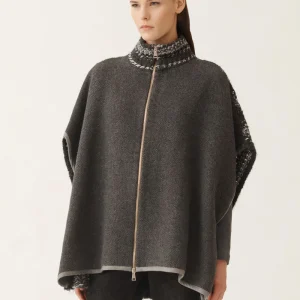 Cape en laine gris Fabiana Filippi