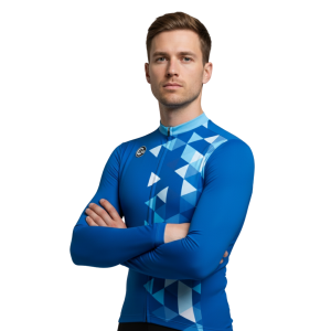 Maillot de Cyclisme Mi-saison Manches Longues ALTURO Bleu