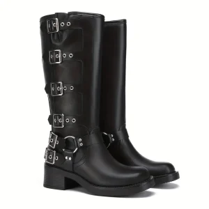 Bottes cavalières femme grand mollet – cuir synthétique style équestre élégant