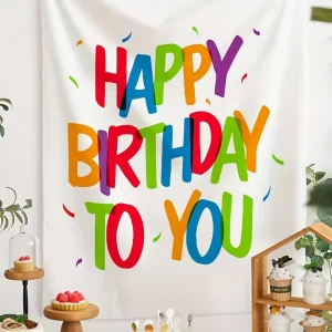 Banderole joyeux anniversaire extérieur personnalisée – déco festive sur mesure pour une fête unique en plein air
