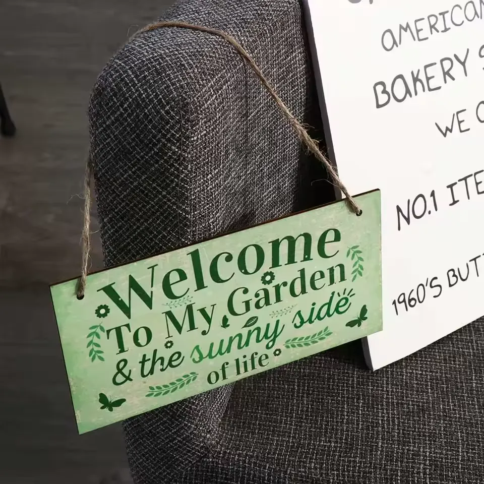 Pancarte bienvenue personnalisée fête jardin – Accueil chaleureux et déco unique pour vos événements en extérieur – Image 4