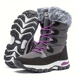 Bottes d&rsquo;hiver femme imperméables et chaudes doublure fourrure semelle antidérapante
