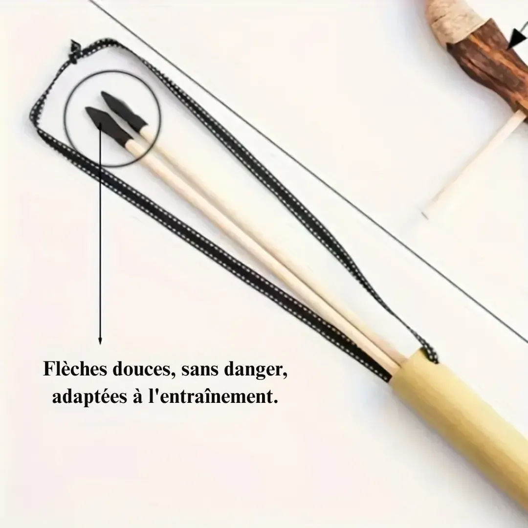 Arc traditionnel enfant avec carquois – Initiation au tir à l’arc ludique et sécurisé – Idéal dès 5 ans – Image 6