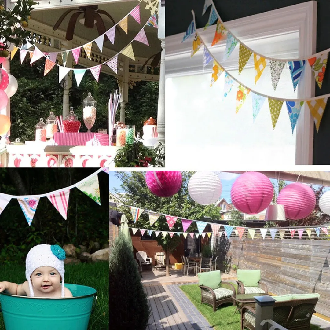 Guirlande fanions pour fête jardin enfant – Déco joyeuse et colorée pour anniversaires en plein air réussis – Image 4