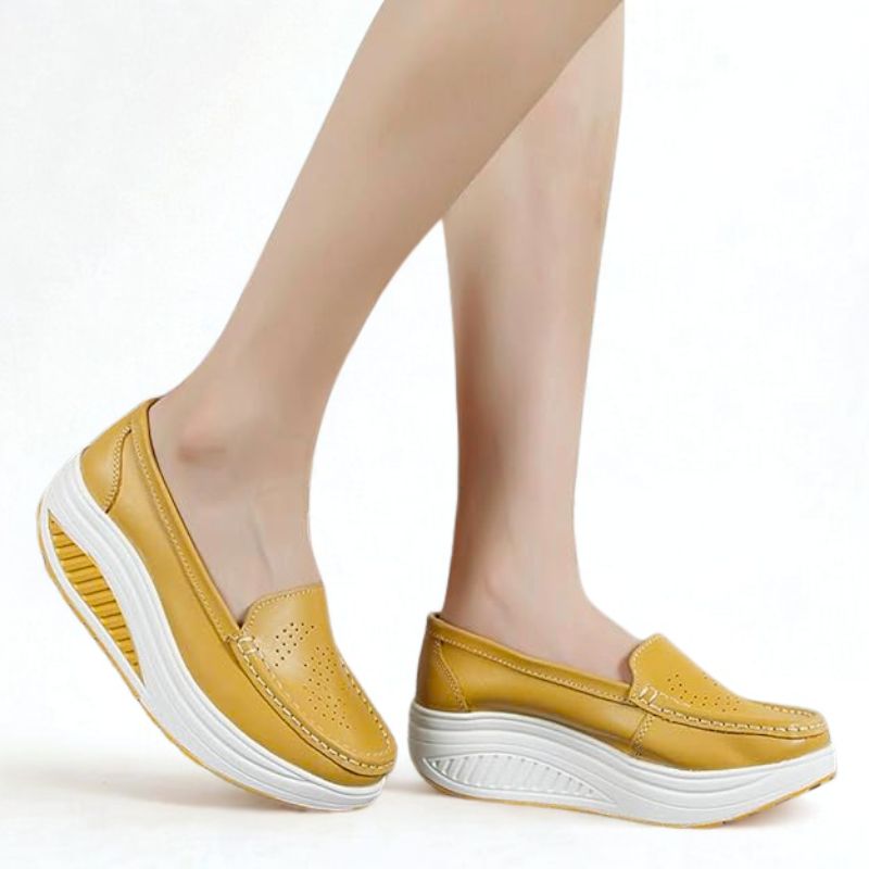 Mocassin Orthopédique Femme Plateforme en Cuir – Image 3