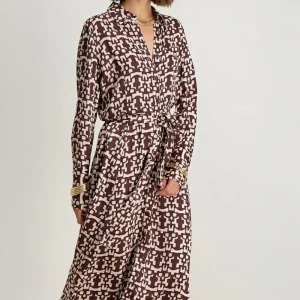 Robe longue à imprimés bordeaux Stella Forest