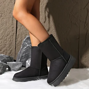 Bottes d’hiver femme doublées chaudes – confort pied, semelle antidérapante