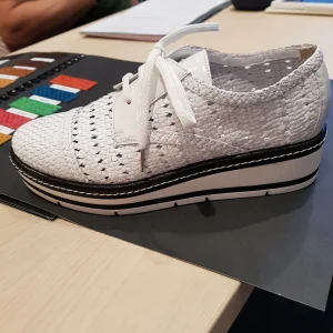 pons quintana derbies en cuir tressé blanc