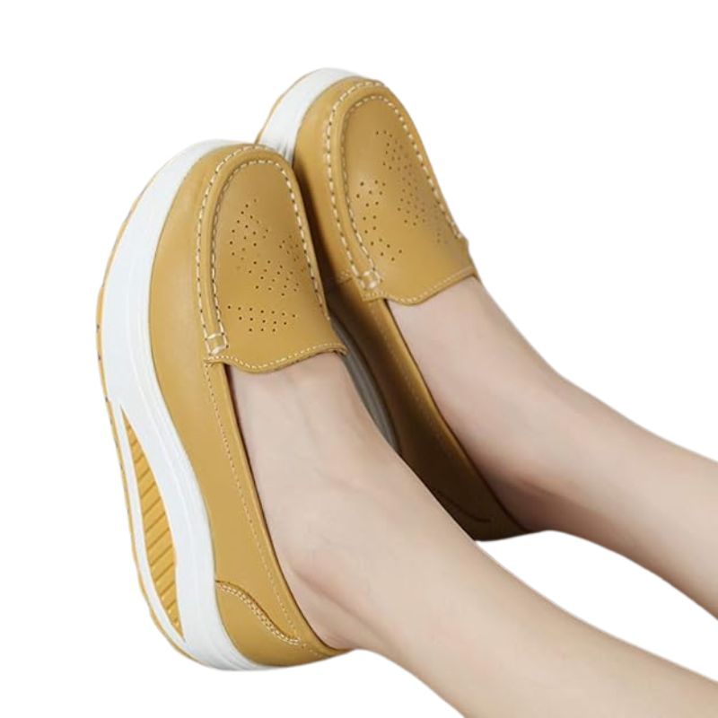Mocassin Orthopédique Femme Plateforme en Cuir – Image 4