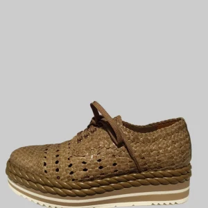 pons quintana derbies tressés cuir coloris bronze semelle gomme