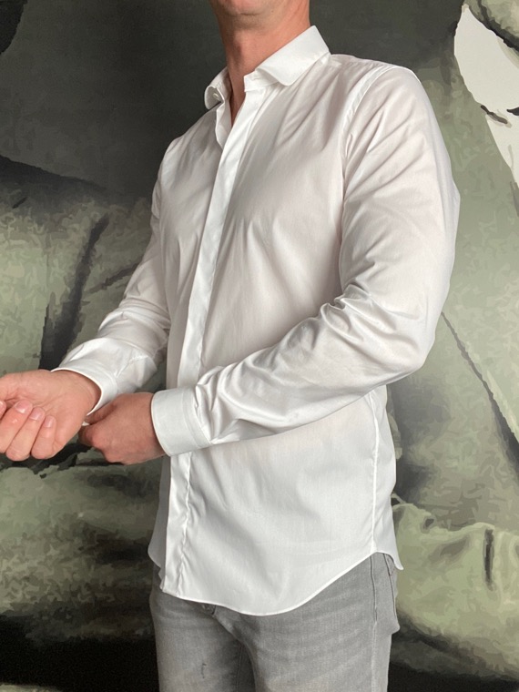 A. GHERARDI – Chemise Blanche Col Claudine – Image 4