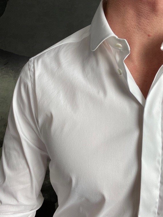 A. GHERARDI – Chemise Blanche Col Claudine – Image 3