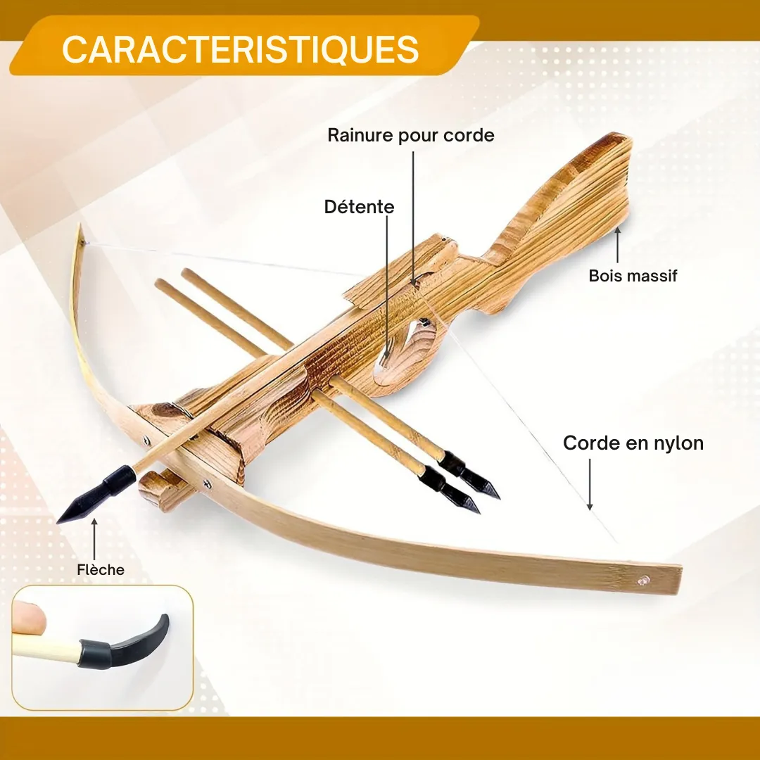 Arbalète en bois pour enfant – Jeu d’extérieur ludique et sécurisé – Développe adresse et imagination – Image 5