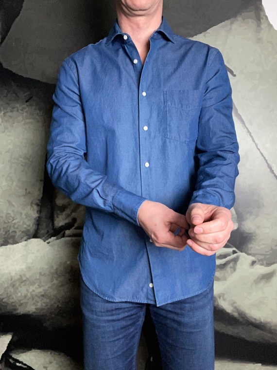 ASPESI – Chemise Denim Indigo – Image 2