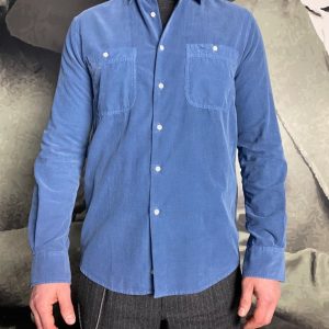 ASPESI – Chemise Velours Milleraies Bleu