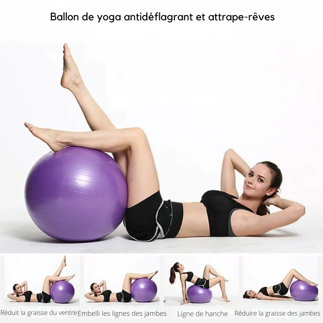 Ballon de yoga – Gagnez en souplesse et équilibre – Idéal pour fitness, pilates et posture dos – Image 4