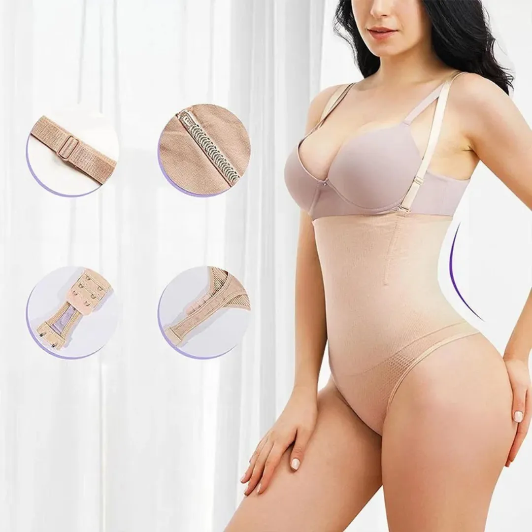 Body gainant invisible avec bretelles réglables – Silhouette affinée instantanément, maintien discret sous les vêtements – Image 3