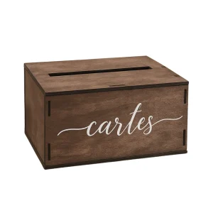 Boîte en bois pour cartes de vœux baptême – Souvenir personnalisé chic et durable pour une cérémonie inoubliable