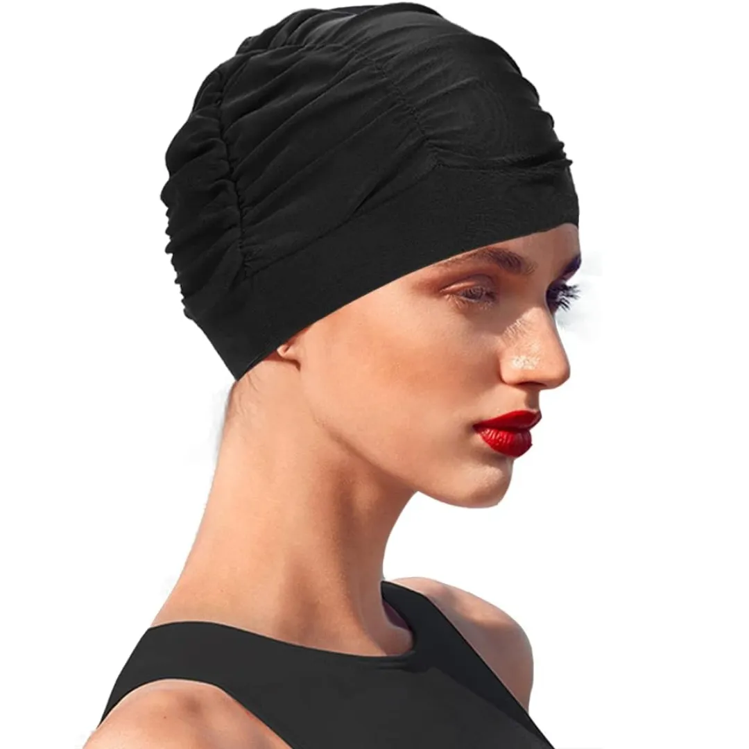Bonnet de piscine femme – Anti-glisse élégant waterproof – Protège les cheveux avec style – Image 3