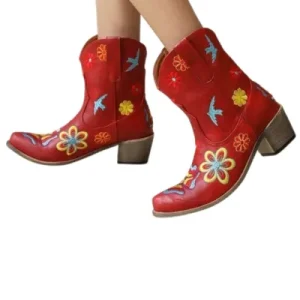 Bottes cowboy femme Daim Rouge 9-10.5