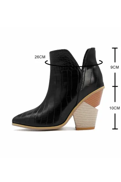 Bottes cowboy femme cuir Noir 35-38 – Image 3