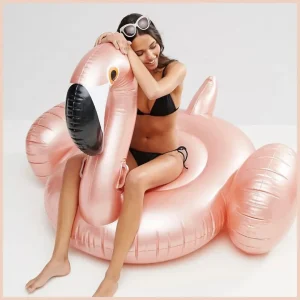 Bouée flamant rose – Accessoire fun et tendance pour piscine ou plage – Idéale pour se détendre avec style