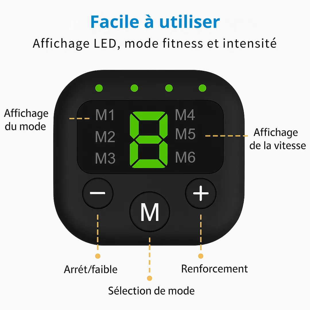 Ceinture EMS abdominale 6 modes vibrateur fitness – Ventre plat et tonifié sans effort – Résultats visibles dès 2 semaines – Image 6