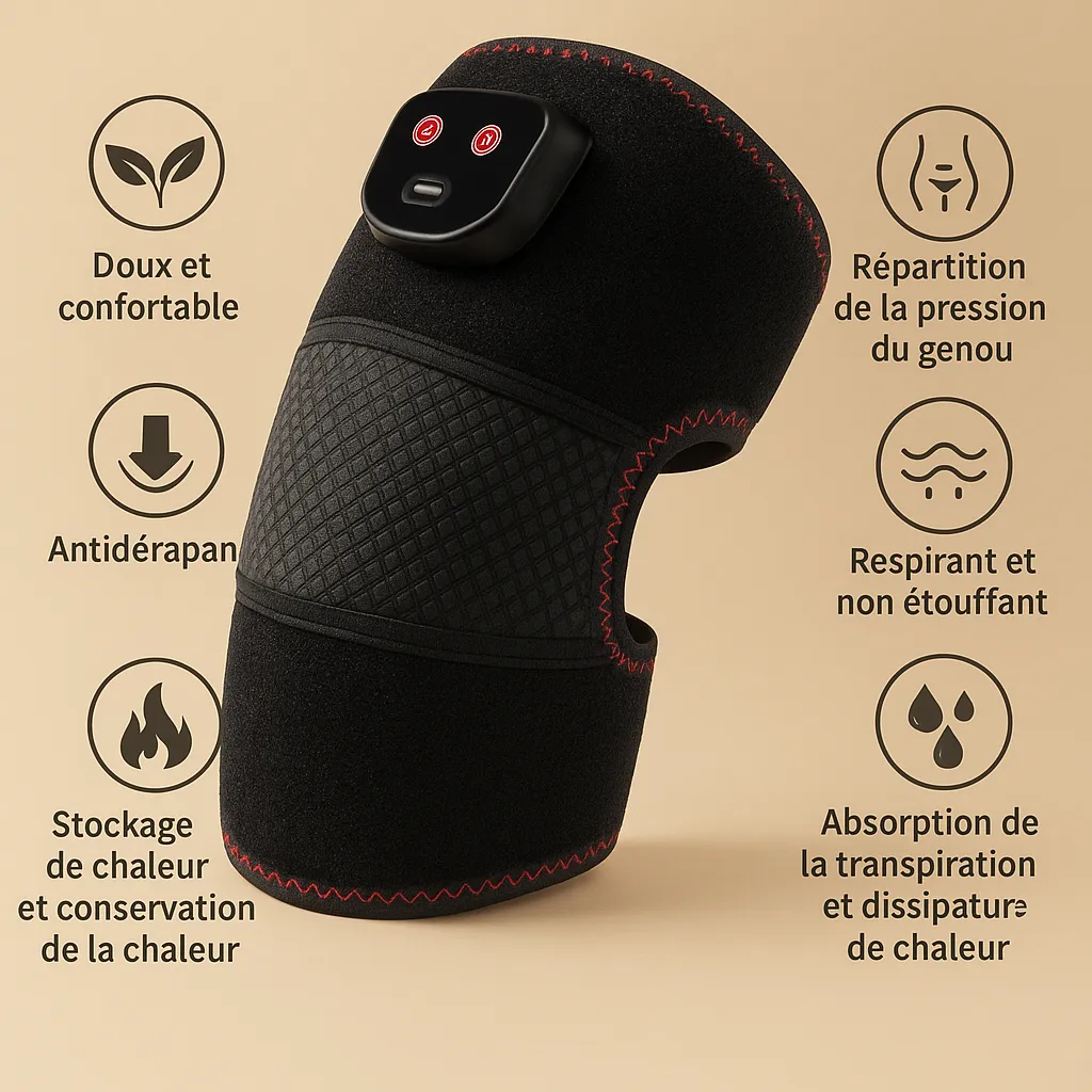 Chauffage électrique protection du genou – Soulage douleurs articulaires & arthrose – Confort thermique ciblé – Image 4
