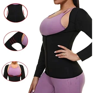 Chemise de sudation à manches longues – Affine votre silhouette en transpirant plus lors de vos entraînements fitness