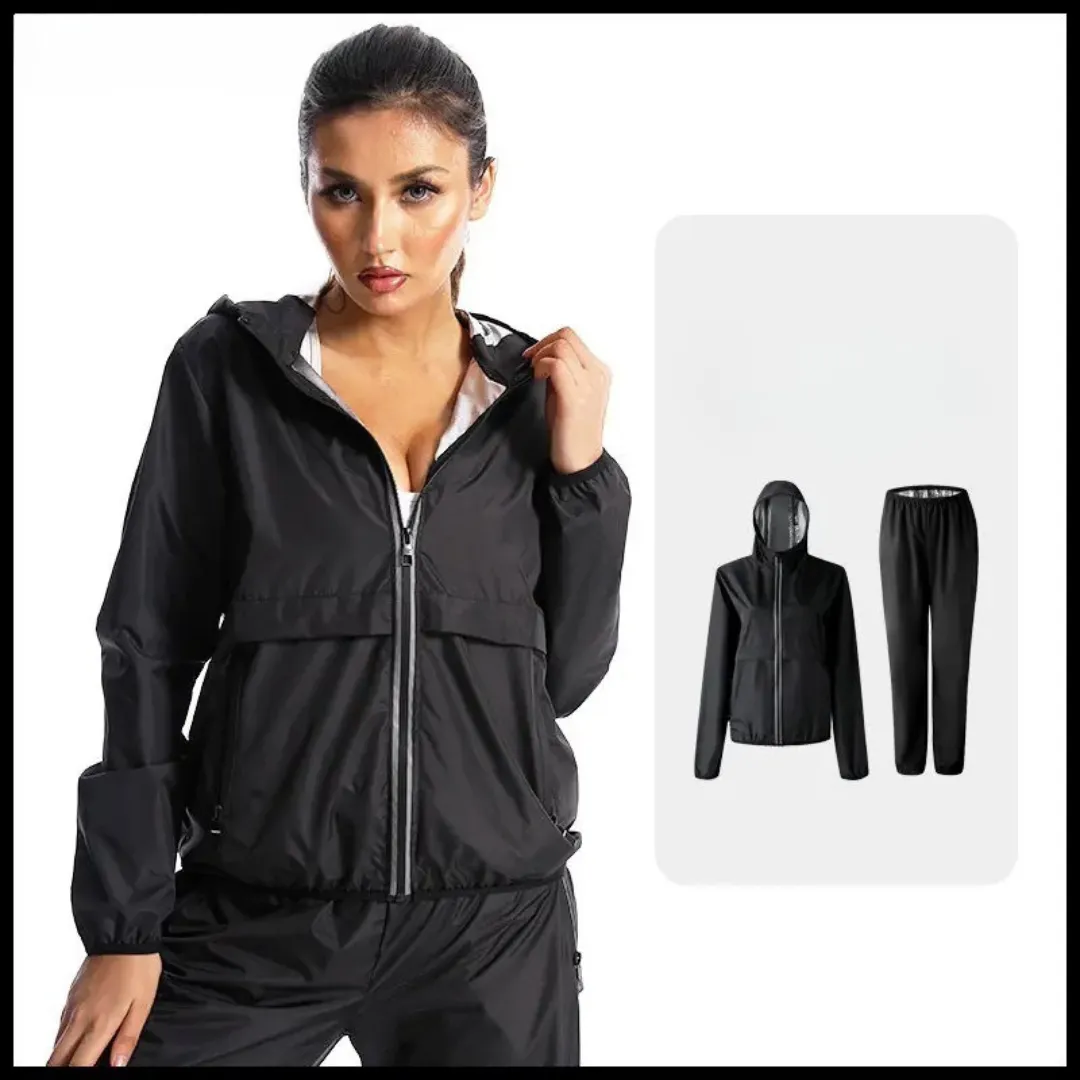 Ensemble survêtement amincissant à capuche – Affinez votre silhouette en transpirant plus à chaque séance