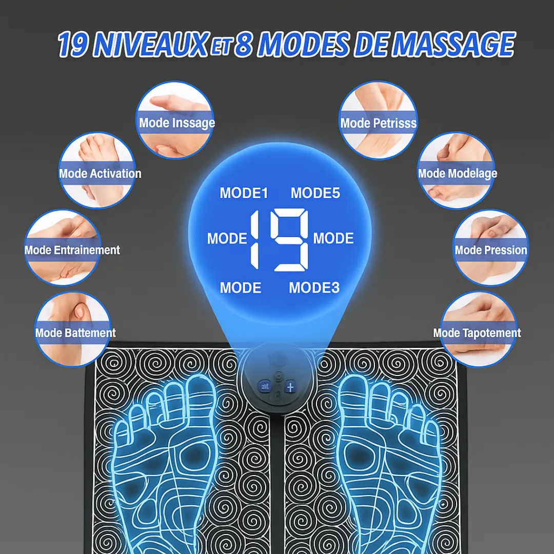 Coussin de massage électrique des pieds – Soulage les douleurs, stimule la circulation, détente instantanée à la maison – Image 5