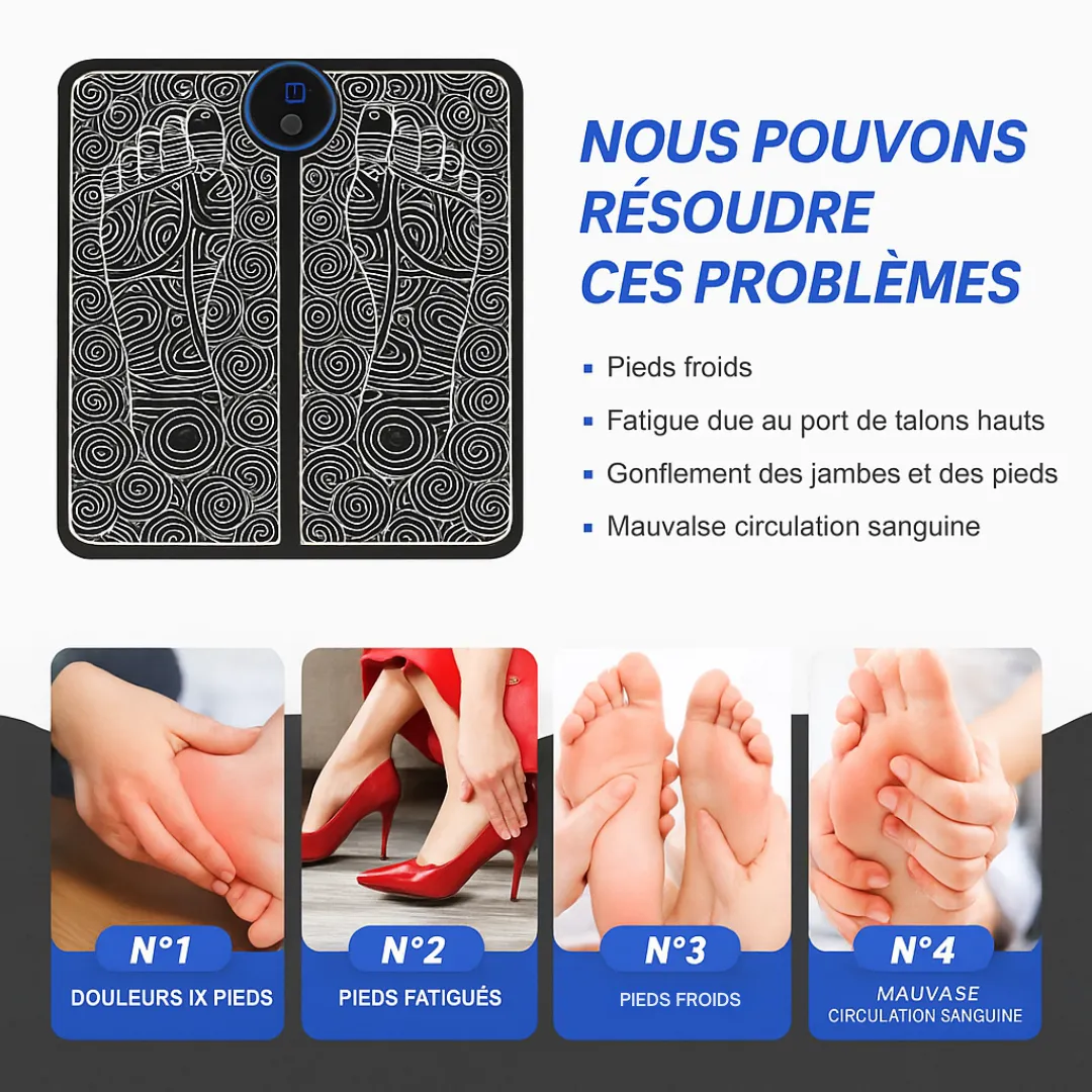 Coussin de massage électrique des pieds – Soulage les douleurs, stimule la circulation, détente instantanée à la maison – Image 6