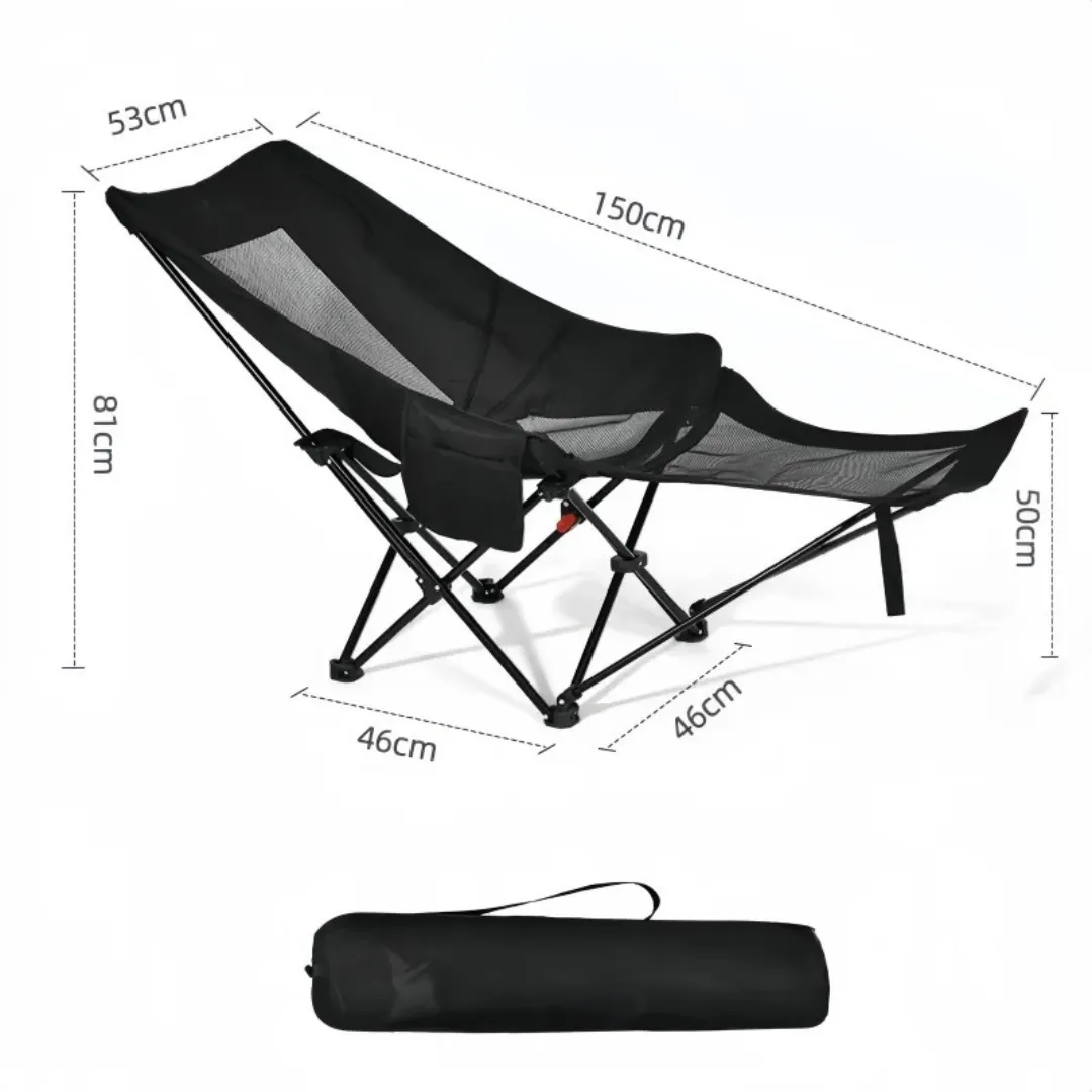 Fauteuil plage pliant avec repose-pieds – Confort ultime en plein air, détente totale au soleil – Image 9
