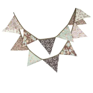 Guirlande fanions tissu réutilisable extérieur – Ambiance festive éco-responsable pour jardin, anniversaire ou mariage