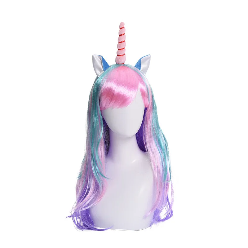 Perruque Licorne Femme - Longue et Bouclée - Multicolore – Image 8