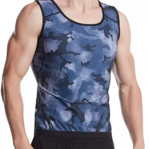 Haut de sudation imprimé camouflage – Brûle les graisses en boostant la transpiration – Idéal pour affiner la silhouette