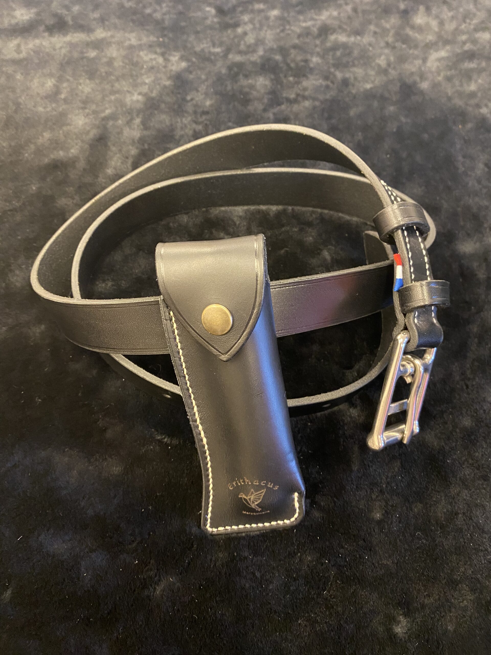 Étui à Couteau en Cuir de Vache Cousu Main – Image 3