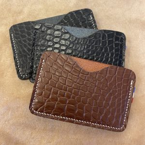 Porte Carte en Alligator Cousu Main