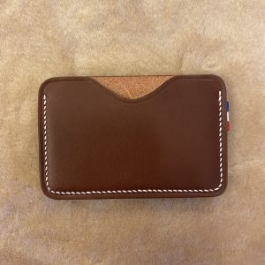 Porte Carte en Cuir de Vache Lisse Cousu Main Erithacus Maroquinerie