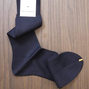 Mercerised cotton socks in blue